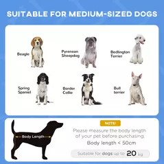 PawHut Raised Dog Bed Waterproof Elevated Pet Cot with Breathable Mesh UV Protection Canopy Blue, for Medium Dogs, 76 x 61 x 73cm - 4