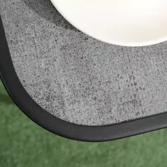 Outsunny 3 Pieces Outdoor Bistro Set, Patio Stackable Armchairs with Breathable Mesh Fabric and SPC Board Coffee Table, Brown - 8