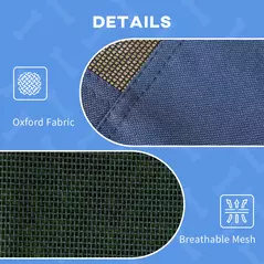 PawHut Raised Dog Bed Waterproof Elevated Pet Cot with Breathable Mesh UV Protection Canopy Blue, for Large Dogs, 92 x 76 x 90cm - 5