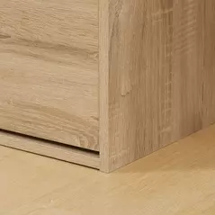 HOMCOM Shoe Bench with Cushion for 4 Pair of Shoes, Storage Bench with Padded Seat, Flip-up Cabinet and Hidden Space for Entryway, Natural - 8