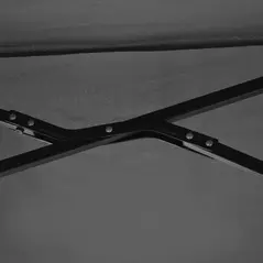 Outsunny 2m Half Parasol Market Umbrella Garden Balcony Parasol with Crank Handle, Base, Double-Sided Canopy, Black - 8