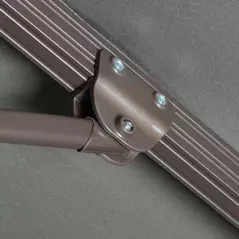 Outsunny 3(m) Cantilever Parasol 360° Rotation Roma Umbrella Hanging Sun Shade with Aluminium Frame, Tilt Crank, 8 Ribs and Cross Base, Dark Grey - 9