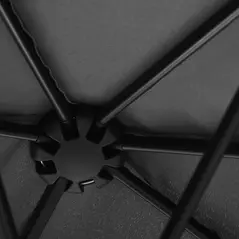 Outsunny 2m Half Parasol Market Umbrella Garden Balcony Parasol with Crank Handle, Base, Double-Sided Canopy, Black - 9