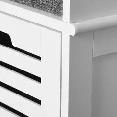 HOMCOM 3-Drawer Shoe Storage Bench - White - 9