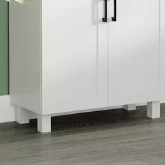 HOMCOM Sideboard, Nordic Storage Cabinet with Drawer, Doors and Open Countertop, Freestanding Kitchen Cupboard for Living Room, Dining Room, 130cm, White - 8