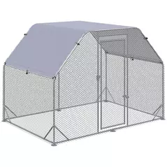 PawHut Walk in Chicken Run Chicken Coop Hen House Outdoor with Roof for 4-6 Chickens, 280 x 190 x 195cm - 1