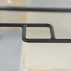 Outsunny 94 x 94 cm Garden Table with Parasol Hole, Outdoor Dining Garden Table for Four with Slatted Metal Plate Top, Black - 9