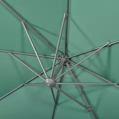 Outsunny 3 x 3(m) Cantilever Parasol with Cross Base, Garden Umbrella with 360° Rotation, Crank Handle and Tilt for Outdoor, Patio, Green - 9