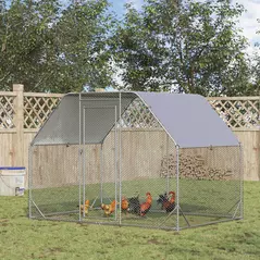 PawHut Walk in Chicken Run Chicken Coop Hen House Outdoor with Roof for 4-6 Chickens, 280 x 190 x 195cm - 2
