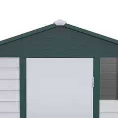 Outsunny 9x 6FT Metal Outdoor Garden Shed, Galvanised Tool Storage Shed w/ Sloped Roof, Lockable Door for Patio Lawn, Green - 9