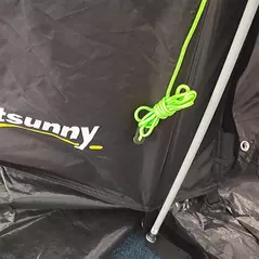 Outsunny 3-4 Man Tunnel Tent, Two Room Camping Tent with Windows, Portable Carry Bag, for Fishing, Hiking, Sports, Festival - Black - 9