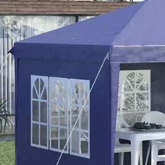 Outsunny 3 x 6m Pop Up Gazebo, Height Adjustable Marquee Party Tent with Sidewalls and Storage Bag, Blue - 8