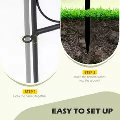 Outsunny Decorative Garden Fencing, 83cm (H) x 3m (L) 5PCs Outdoor Picket Fence Panels, Rustproof Metal Wire Landscape Flower Bed Border Edging Animal Barrier, Black - 4