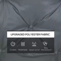 Outsunny 2 Seater Bench Cushion, Garden Chair Cushion with Back and Ties for Indoor and Outdoor Use, 98 x 100 cm, Dark Grey - 4