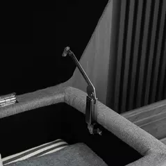 HOMCOM Storage Ottoman with Flip Top, Rectangular Upholstered Bench, Linen Look Fabric Footstool with Steel Legs for Living Room, Bedroom, Grey - 9