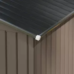 Outsunny 7 x 4ft Metal Garden Shed, Outdoor Storage Tool House with Ventilation Slots, Foundation Kit and Lockable Double Doors, Brown - 8