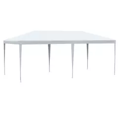 Outsunny 6 x 3 m Party Tent Gazebo Marquee Outdoor Patio Canopy Shelter with Windows and Side Panels White - 9