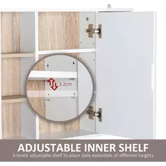 HOMCOM Bathroom Mirror Cabinet, Wall Mounted Storage Cabinet with Open Cupboard and Adjustable Shelf, White - 6