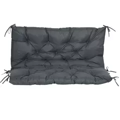 Outsunny 2 Seater Bench Cushion, Garden Chair Cushion with Back and Ties for Indoor and Outdoor Use, 98 x 100 cm, Dark Grey - 8