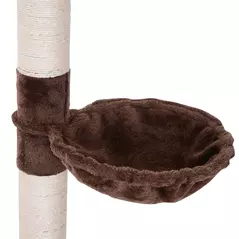 PawHut Floor to Ceiling Cat Tree 230-260cm Height Adjustable, 5-Tier Cat Tower with Scratching Posts, Hammock, Perches, Climbing Activity Centre for Indoor Kittens Playing and Relaxing, Brown - 9