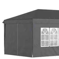 Outsunny 3 x 6 m Pop Up Gazebo with Sides and Windows, Height Adjustable Wedding Camping Party Tent Canopy Marquee with Storage Bag for Garden, Event, Black - 8