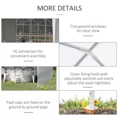 Outsunny 6 x 3 m Party Tent Gazebo Marquee Outdoor Patio Canopy Shelter with Windows and Side Panels White - 5