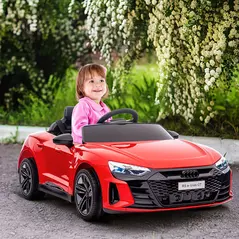 HOMCOM Audi Licensed 12V Kids Electric Ride-On, with Remote Control, Suspension System, Lights, Music, Motor - Red - 2