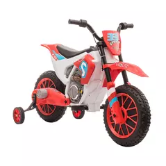 HOMCOM 12V Kids Electric Motorcycle Ride-On, with Training Wheels, for Ages 3-6 Years - Red - 1