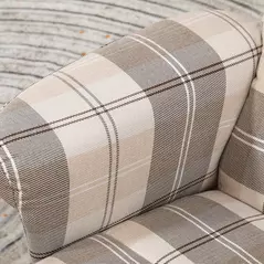 HOMCOM Linen Swivel Recliner Chair with Footstool, Wooden Base and Storage for Living Room, Multicolour - 8