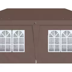 Outsunny 3 x 6 m Pop Up Gazebo with Sides and Windows, Height Adjustable Wedding Camping Party Tent Canopy Marquee with Storage Bag for Garden, Event, Brown - 8