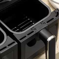 HOMCOM 8L Dual Basket Air Fryer, 8-in-1 Air Fryer Oven with Digital Display, Visible, Timer, Preheat for Oil Free Low Fat Cooking, 2500W, Sync Finish, Sliver - 8