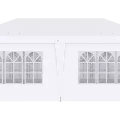 Outsunny 3 x 6 m Garden Pop Up Gazebo, Wedding Party Tent Marquee, Water Resistant Awning Canopy with Sidewalls, Windows, Carry Bag, White - 9