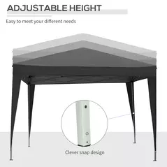 Outsunny 3 x 3 m Garden Pop Up Gazebo, Wedding Party Tent Marquee, Water Resistant Awning Canopy with Sidewalls, Windows, Carry Bag, Black - 7