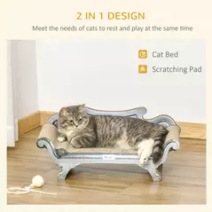 PawHut Cat Scratching Board Cardboard Cat Scratchers Lounger, 60 x 29 x 26.5cm - 4