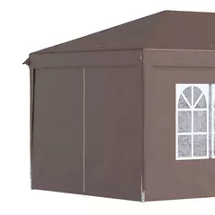 Outsunny 3 x 6 m Pop Up Gazebo with Sides and Windows, Height Adjustable Wedding Camping Party Tent Canopy Marquee with Storage Bag for Garden, Event, Brown - 9