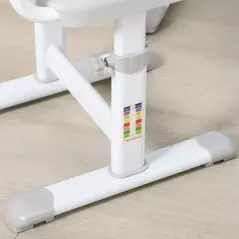 HOMCOM Kids Desk and Chair Set, Student Adjustable Writing Desk, with Drawer, Pen Slot, Hook - Grey - 9