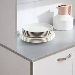 HOMCOM Kitchen Cupboard, Freestanding Kitchen Storage Cabinet with 6 Doors, Drawer, Adjustable Shelves and Open Countertop for Dining Room, White - 8