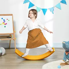 ZONEKIZ Balance Board Kids Wobble Board, Stepping Stone, Montessori Toy for Children, Nursery Toy, for Ages 3-6 Years, 82 x 27.5 x 19.5cm - Orange - 2