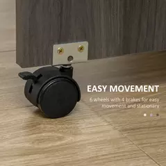 HOMCOM Multi-Storage Six-Person Drop Leaf Dining Table - Grey - 7