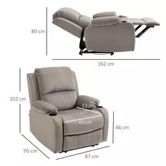 HOMCOM Recliner Chair, Microfibre Reclining Chair with Adjustable Leg Rest, Cup Holders, Recliner Armchair for Home Living Room, Brown - 3