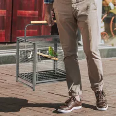 PawHut Parrot Cage, Travel Carry Pet Bird Cage, with Metal Handle - 2