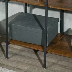 HOMCOM Clothes Rail, Metal Clothes Rack with Shoe Rack, 5 Tier Storage Shelves, 5 Side Hooks, Coat Stand for Bedroom, Living Room, Hallway, Rustic Brown and Black - 9