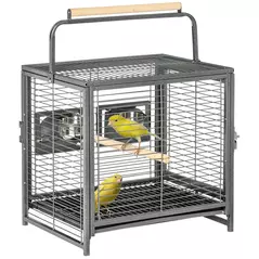 PawHut Parrot Cage, Travel Carry Pet Bird Cage, with Metal Handle - 1