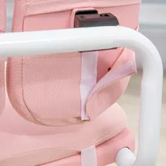 HOMCOM Kids Desk and Chair Set, with Storage Shelves, Washable Cover, for Ages 3-12 Years - Pink - 8