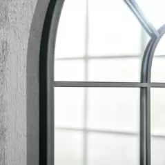 HOMCOM 90 X 61cm Arched Grid Mirror - White - 8