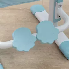 HOMCOM Kids Desk and Chair Set, with Storage Shelves, Washable Cover, for Ages 3-12 Years - Blue - 9