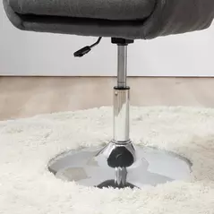 HOMCOM Swivel Linen Fabric Accent Chair for Living Room Contemporary Vanity Armchair with Adjustable Height Thick Cushion Lumbar Support Armrest for Bedroom Office Dark Grey - 8