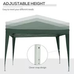Outsunny 3 x 3m Pop Up Gazebo, Wedding Party Canopy Tent Marquee with Carry Bag and Windows, Green - 9