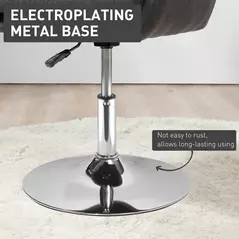 HOMCOM Swivel Linen Fabric Accent Chair for Living Room Contemporary Vanity Armchair with Adjustable Height Thick Cushion Lumbar Support Armrest for Bedroom Office Dark Grey - 6