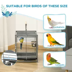 PawHut Parrot Cage, Travel Carry Pet Bird Cage, with Metal Handle - 7